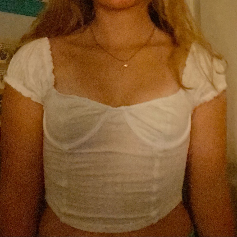 White cropped top